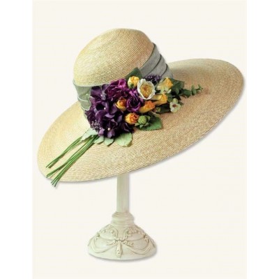 Victorian Trading Co Carol Amper Gardner's Glee Floral Wide Brim Sun Hat Cloche  eb-77932262
